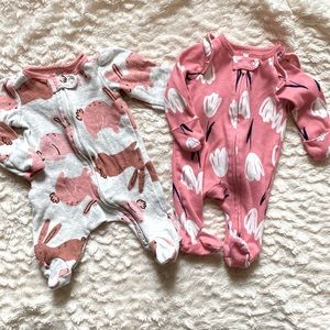 Set of 2 Newborn Footie Pajamas